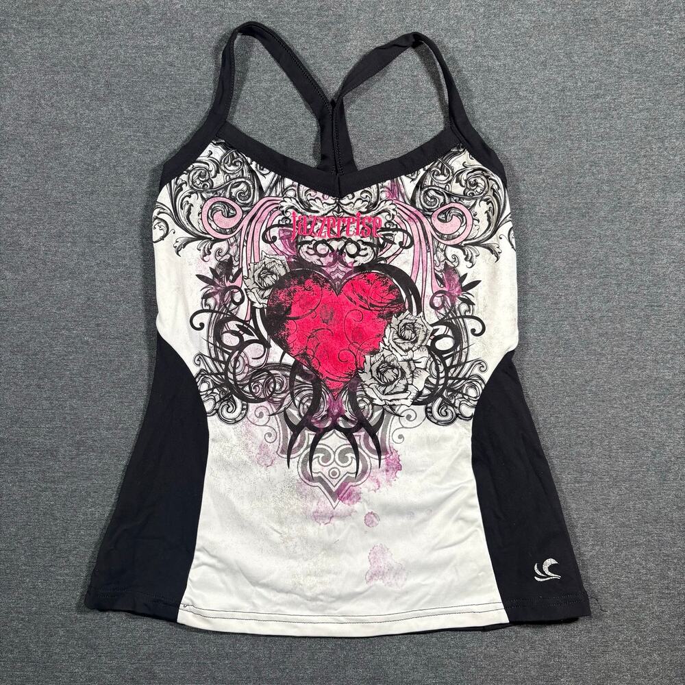 Y2K Mcbling Women’s XL Punk Rock Jazzercise Athletic razor back open back tank